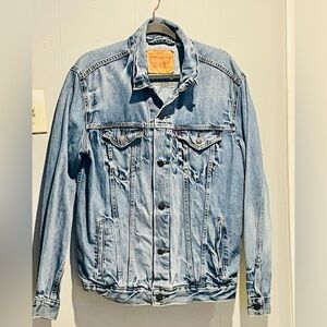Levis Denim Jacket Mens Size Large 72334 Trucker Jean Levi Strauss Button Blue